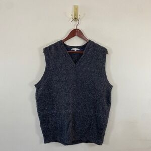 Alex Mill Merino Wool Alpaca Blend Knit Sweater Vest Dark Gray Medium Minimalist
